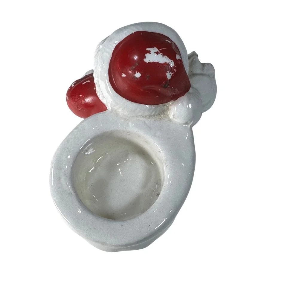 Vintage Ceramic Santa‎ Claus Candle Holder Figurine 